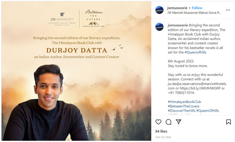 jw Marriott Mussoorie strategia india influencer social media